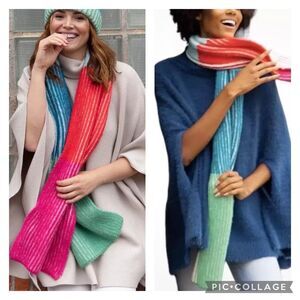 Mer Sea Co Oh So Cozy Scarf Colorful Knit 68x12
